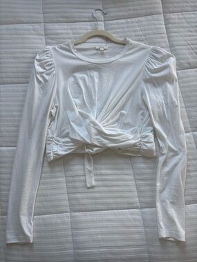 ALC White Long-Sleeve Tie-Back Women’s Top